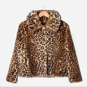 Frances Valentine▪️Short Faux Fur Leopard Jacket